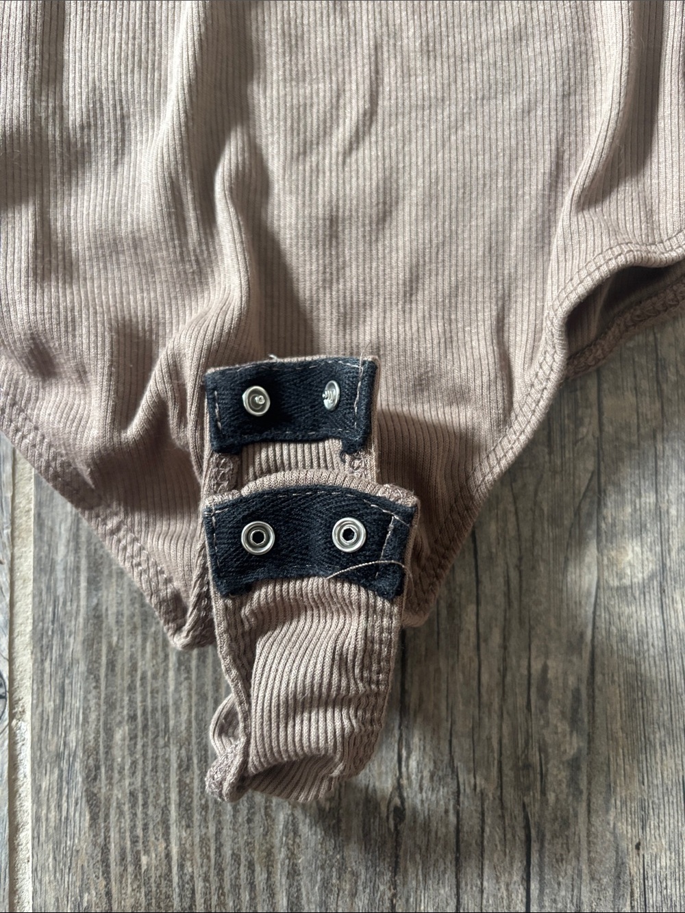 Alya Short Sleeve Bodysuit in Taupe Brown - Picture 3 of 3